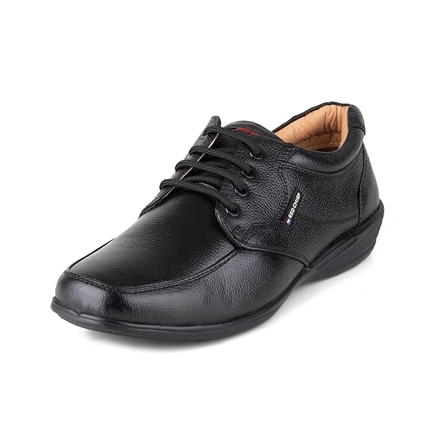 Red Chief Genuine Leather Formal Shoes for Men | Stylish & Comfortable Shoes | RC3506 (Black, 7)