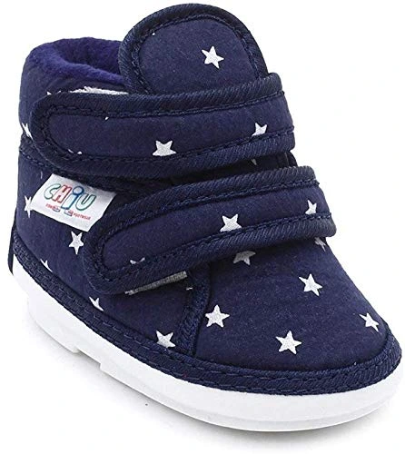 CHIU Chu-Chu Black Shoes with Double Strap for Baby Boys & Baby Girls (Blue, 16C)